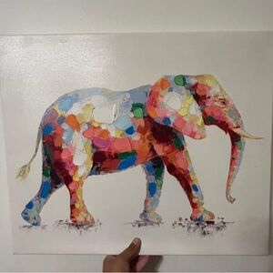 Vibrant Multicolor Elephant Canvas Art